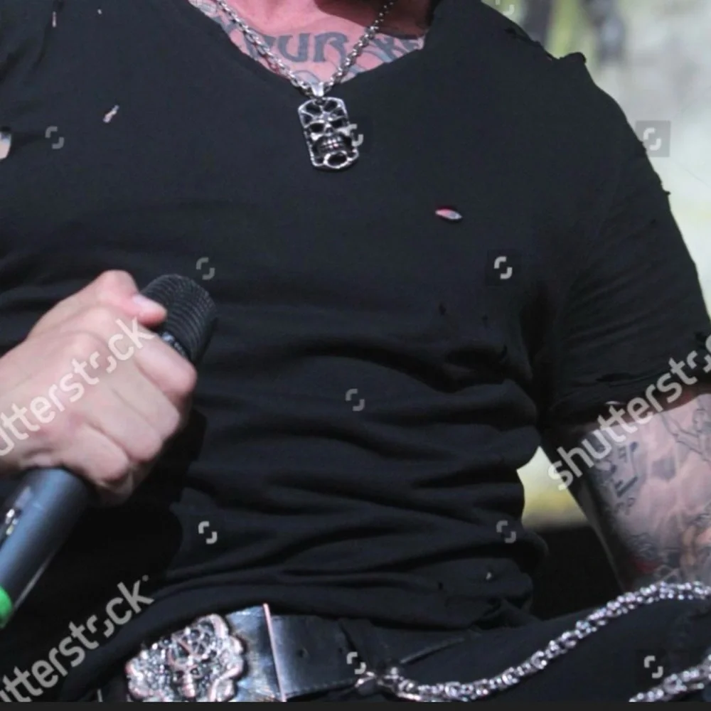 Travis Walker custom silver skull dog tag 24" necklace - Picture 7 of 7
